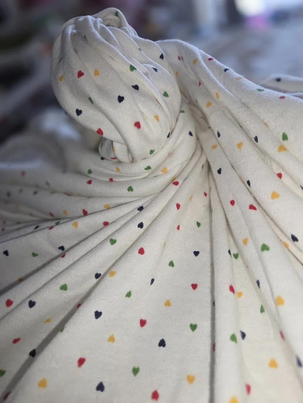 Hearts MULTI-COLOR Rainbow Colors Knit FABRIC 3.25 Yards